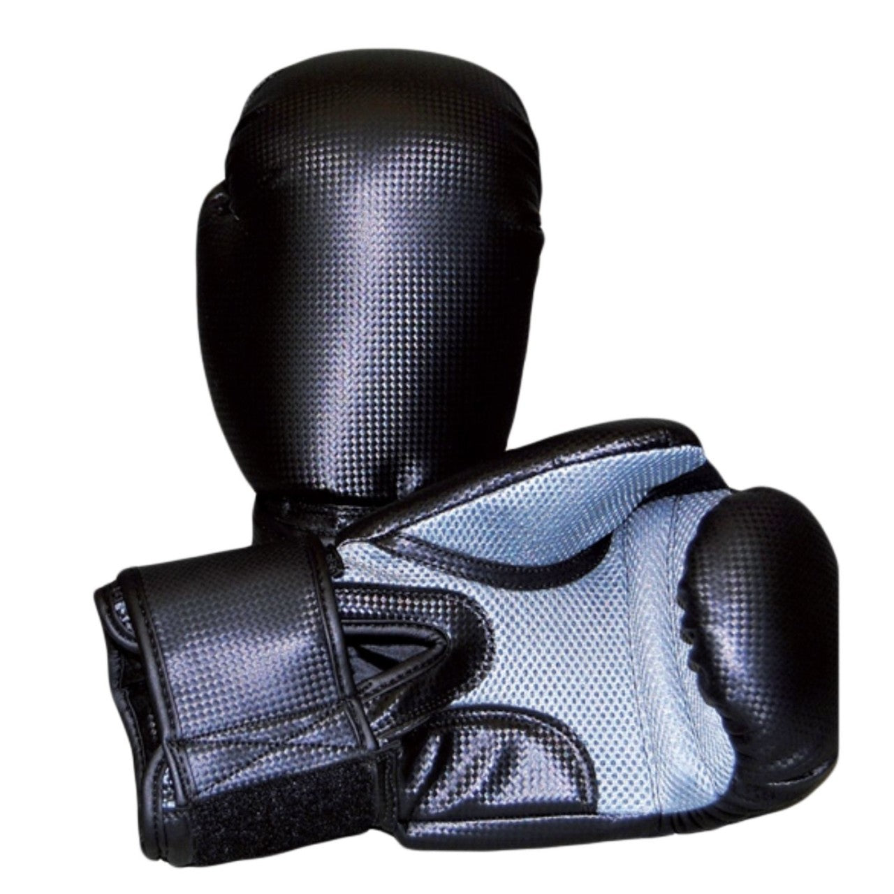 Gants de boxe TEKKA BUDO Carbon Optic Black Mesh Grey 8-12 Oz - Gants d'entraînement rembourrés