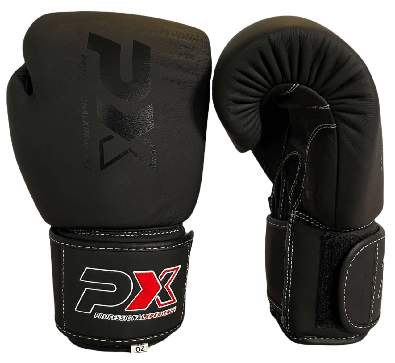 Gants de boxe PX CONTEST en cuir noir, 230-473 g – Gants d'entraînement rembourrés