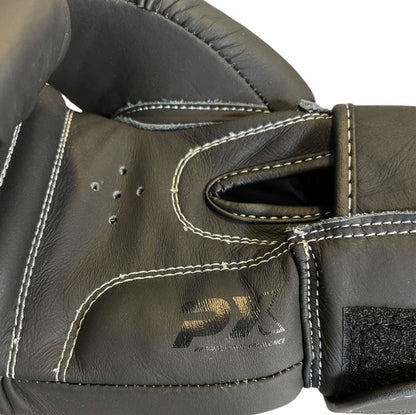 Gants de boxe PX CONTEST en cuir noir, 230-473 g – Gants d'entraînement rembourrés