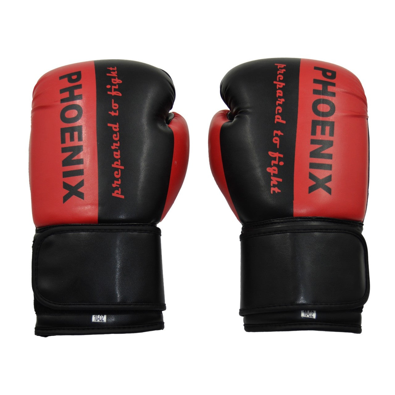 Gants de boxe PX « Préparé au combat » en cuir synthétique noir-rouge 2-16 oz - Gants d'entraînement rembourrés