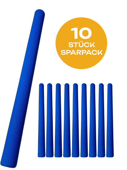 Lot de 10 bâtons d'entraînement Escrima Safety 50 cm bleu avec housse en mousse