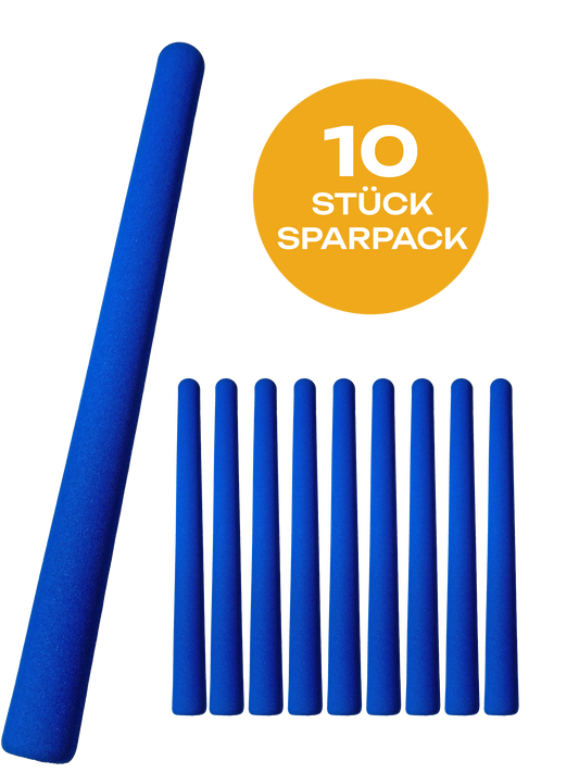 Lot de 10 bâtons d'entraînement Escrima Safety 50 cm bleu avec housse en mousse