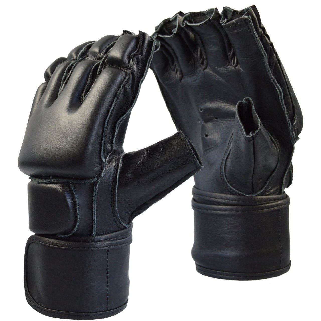 Gants Free-Fight en cuir – coupe ergonomique, avec fermeture velcro