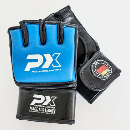 PX MMA Handschutz Pro Performance - Leder schwarz-blau 4 oz