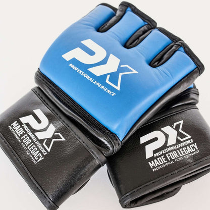 PX MMA Handschutz Pro Performance - Leder schwarz-blau 4 oz