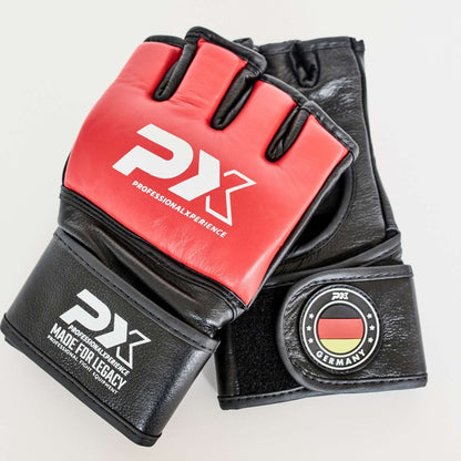 PX MMA Handschutz Pro Performance - Leder schwarz-rot 4 oz