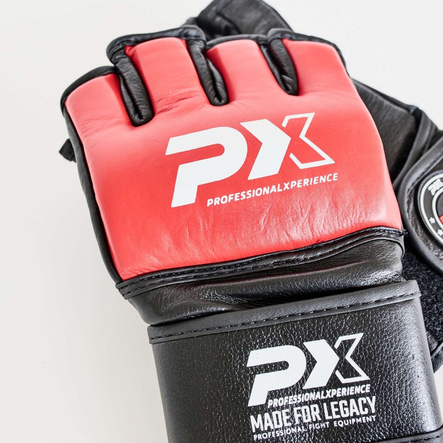 PX MMA Handschutz Pro Performance - Leder schwarz-rot 4 oz