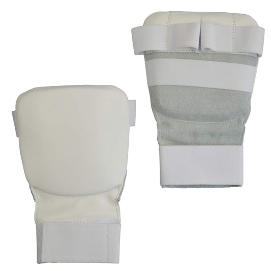 Protège-poignets Hand-Mitt en cuir véritable blanc