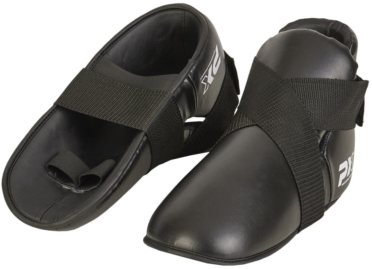 Protège-pieds PX en cuir synthétique bleu - Protections pour karaté, taekwondo, kickboxing - Arts martiaux