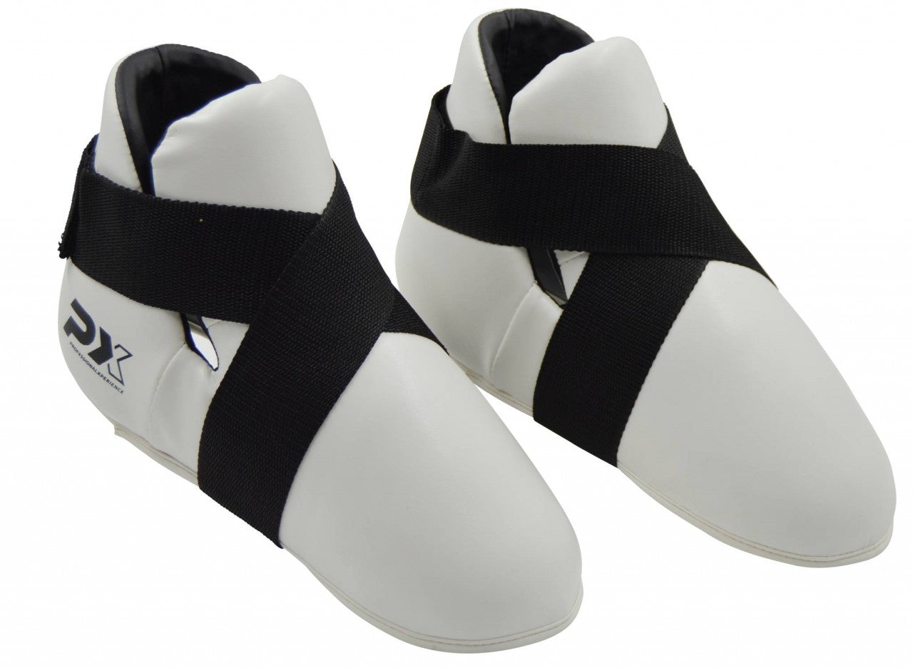 Protège-pieds PX en cuir synthétique bleu - Protections pour karaté, taekwondo, kickboxing - Arts martiaux