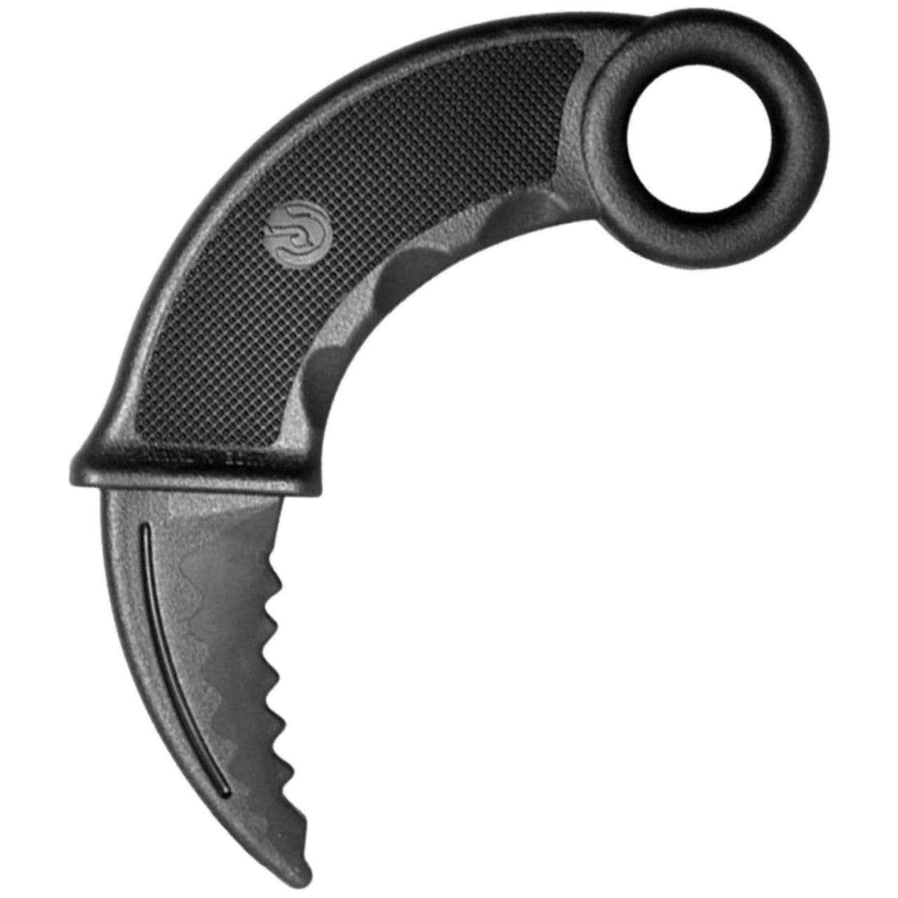 Couteau en caoutchouc KARAMBIT noir, environ 17 cm