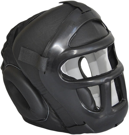 Casque de protection en cuir mesh noir - Karaté, Taekwondo, Kickboxing - Protections pour arts martiaux