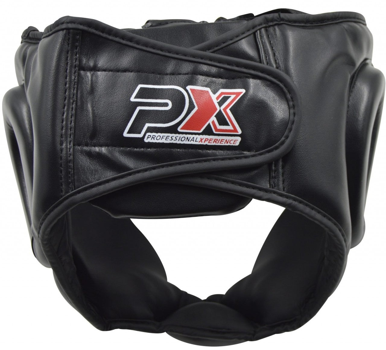 Casque PX en cuir synthétique noir - Protections pour karaté, taekwondo, kickboxing - Arts martiaux