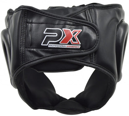 Casque PX en cuir synthétique noir - Protections pour karaté, taekwondo, kickboxing - Arts martiaux