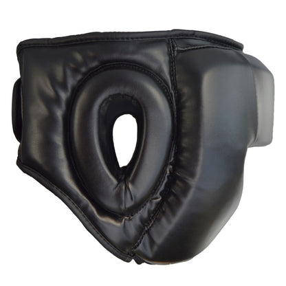 Casque PX en cuir synthétique noir - Protections pour karaté, taekwondo, kickboxing - Arts martiaux