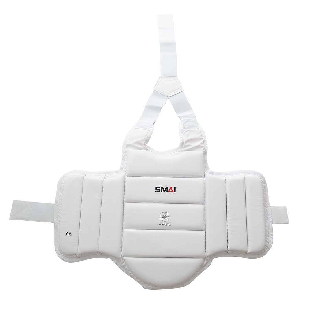 SMAI WKF Gilet de Karaté pour Enfant U14, Blanc - Karaté, Taekwondo, Kickboxing - Protecteurs d'Arts Martiaux