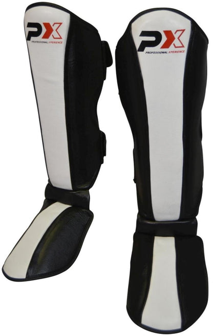 Protège-tibias PX FIGHT en cuir - Protections pour arts martiaux, Karaté, Taekwondo, Kickboxing
