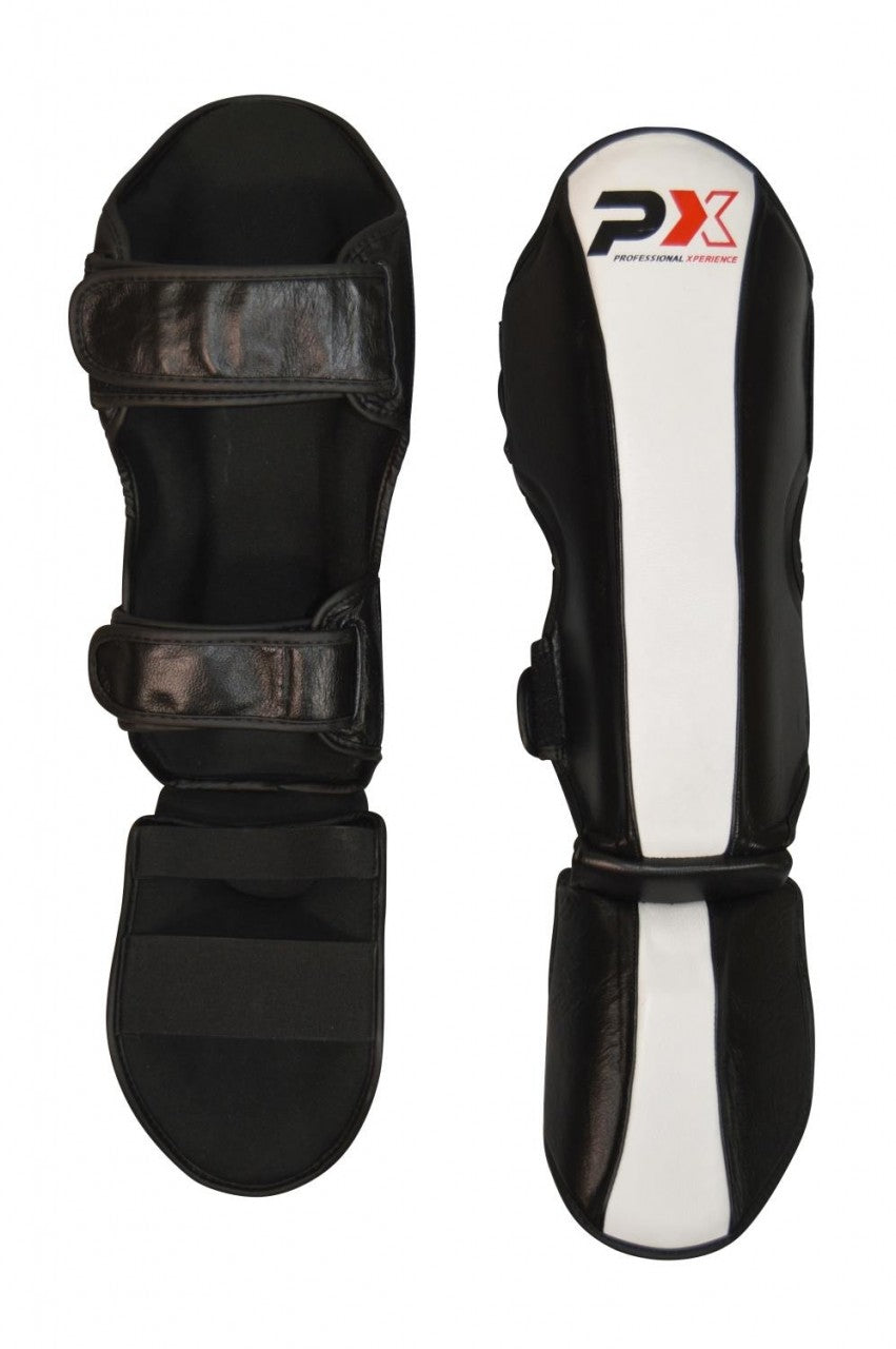 Protège-tibias PX FIGHT en cuir - Protections pour arts martiaux, Karaté, Taekwondo, Kickboxing