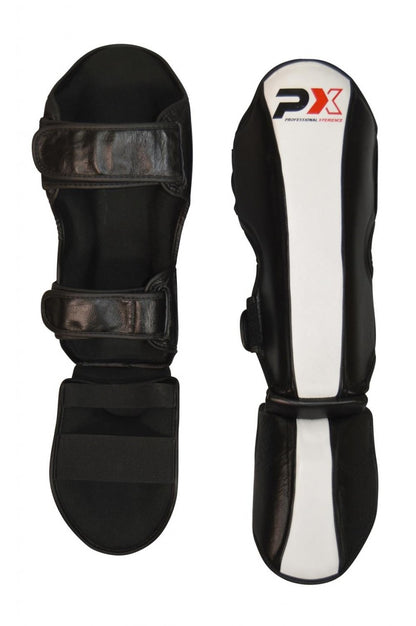 Protège-tibias PX FIGHT en cuir - Protections pour arts martiaux, Karaté, Taekwondo, Kickboxing