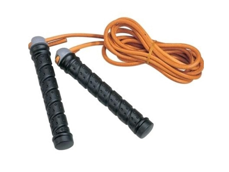 Corde à sauter en cuir avec poids sur la poignée