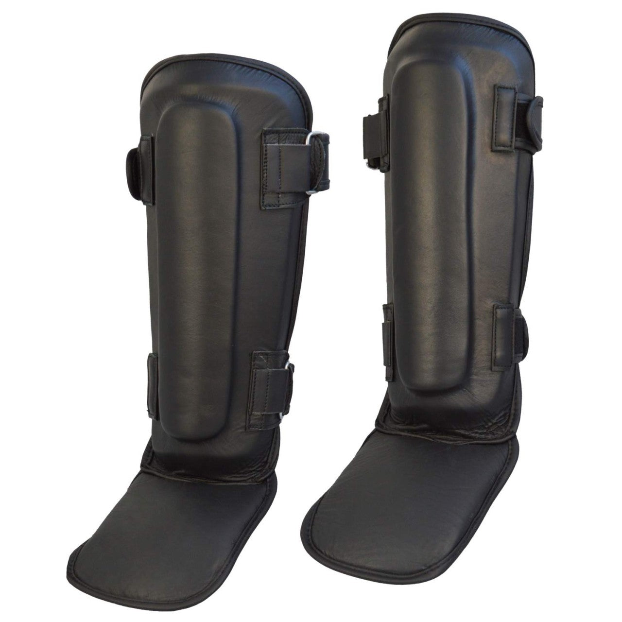 Protège-tibias THAI TECH en cuir, coupe ergonomique – avec fermeture velcro