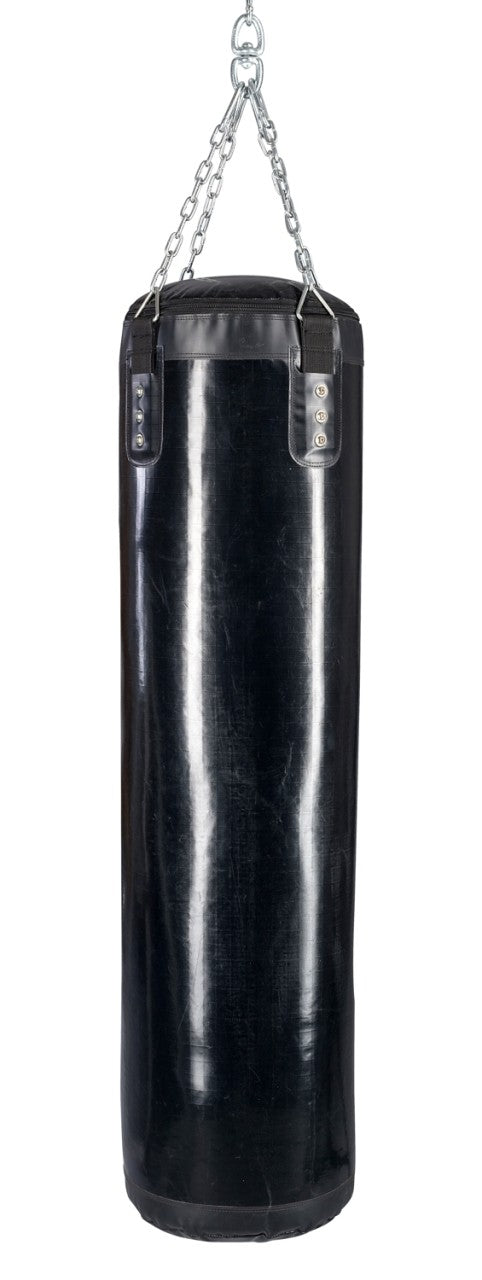 Sac de frappe polyvalent TEKKA BUDO vide - Noir - Avec suspension par chaîne en acier - 100 à 190 cm