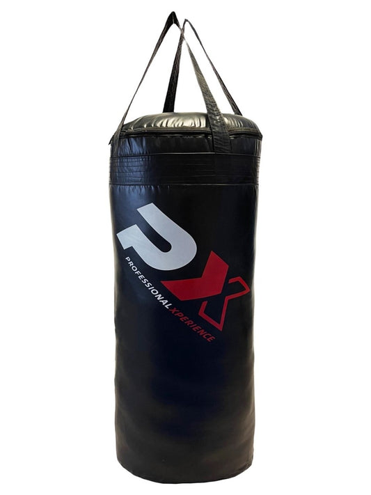 Sac de frappe PX EXTRA 130 x 50 cm, rempli 45 kg, noir, boxe, kickboxing, fitness, entraînement