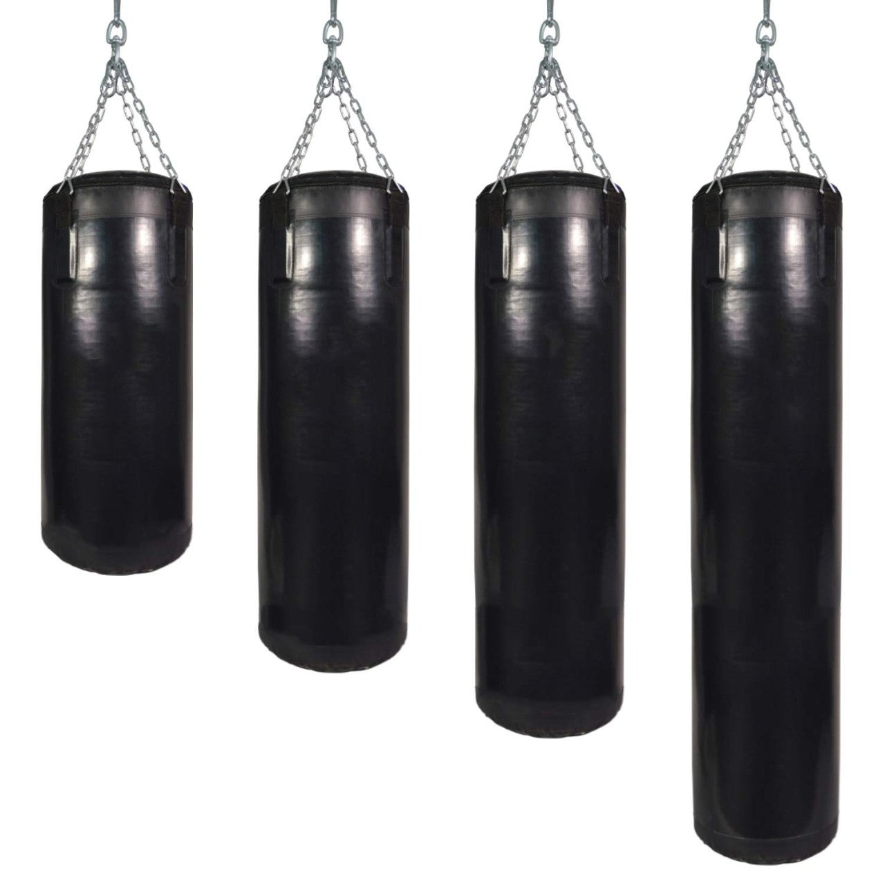 Sac de frappe polyvalent TEKKA BUDO rempli - Noir - Avec suspension par chaîne en acier - 25 à 55 kg