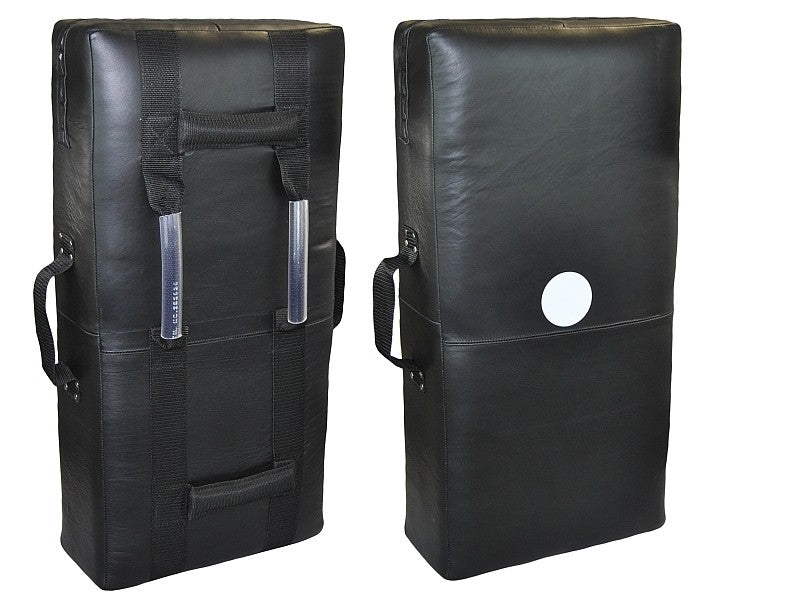 Tapis de frappe géant TEKKA BUDO - Poignées supérieure et latérale - 75 x 37 x 15 cm - Cuir noir véritable