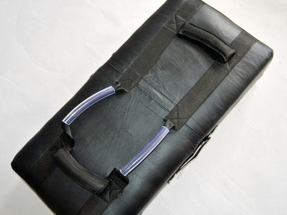 Tapis de frappe géant TEKKA BUDO - Poignées supérieure et latérale - 75 x 37 x 15 cm - Cuir noir véritable