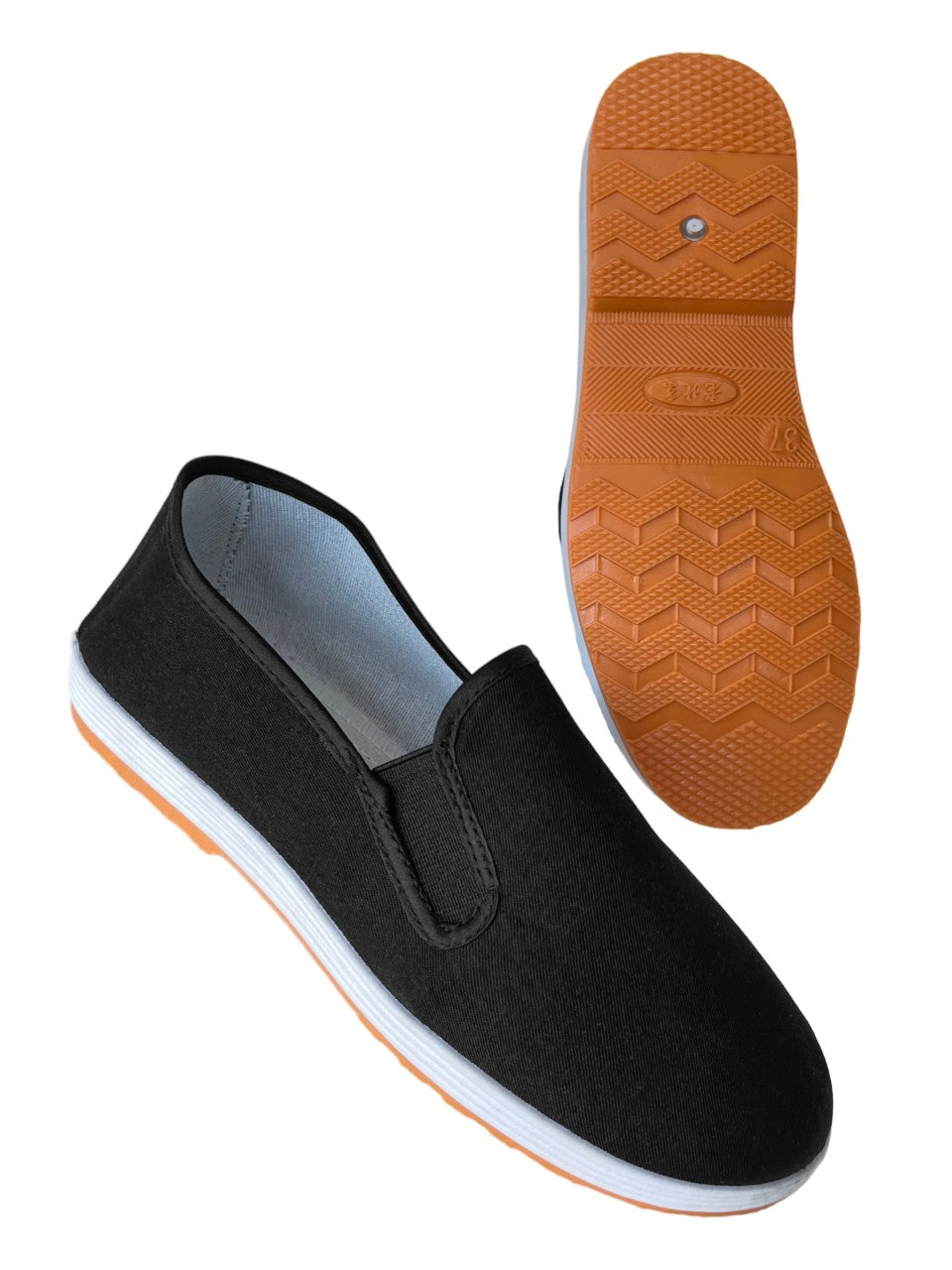 Kung Fu Slipper Essential schwarz mit Gummisohle