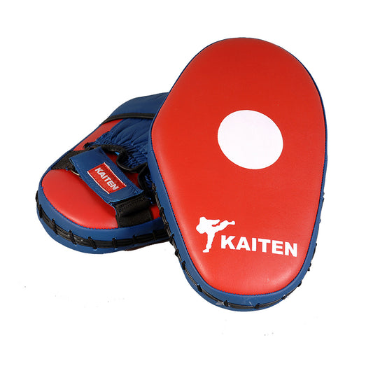 Ensemble de protège-mains KAITEN longs, en cuir véritable bleu-rouge avec gant
