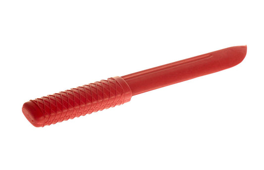 Couteau en caoutchouc court rouge 23 cm pour exercices d'autodéfense