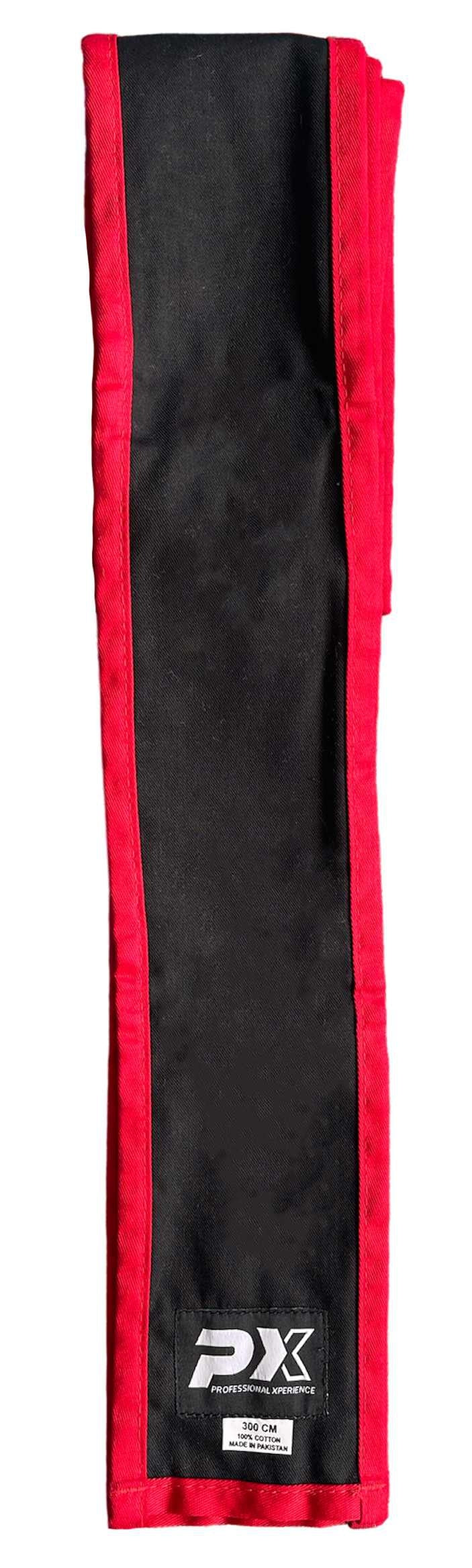 Ceinture Kung Fu - Coton noir et rouge - 300 cm, largeur 10 cm - Ceinture WuShu