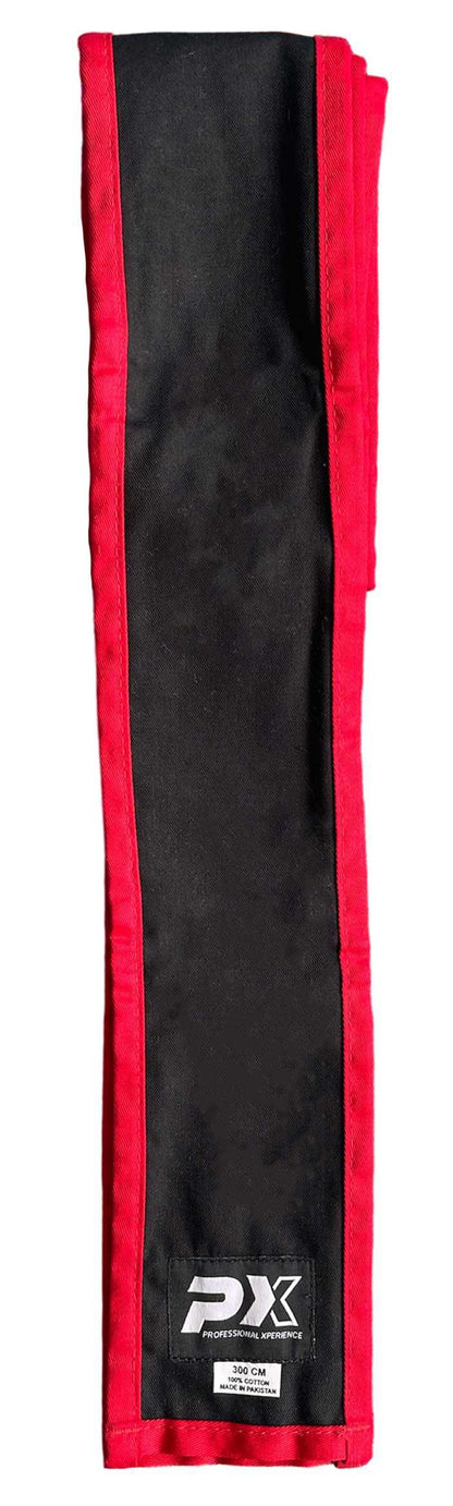 Ceinture Kung Fu - Coton noir et rouge - 300 cm, largeur 10 cm - Ceinture WuShu