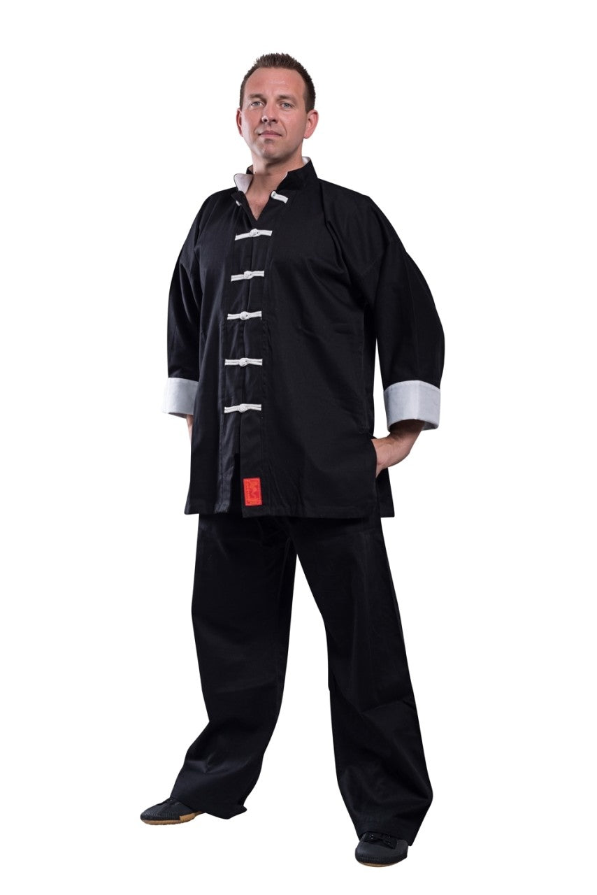 Tenue de Kung Fu Shaolin II noir et blanc