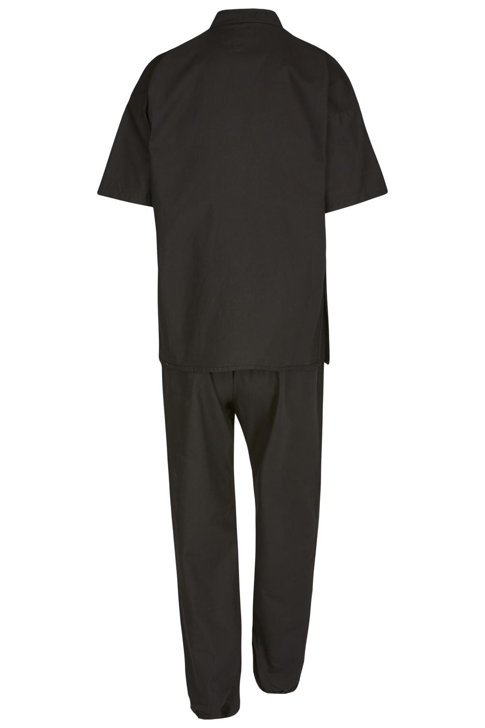 TEKKA BUDO Kung Fu Suit Quan noir - manches courtes - pantalon avec ceinture élastique - taille 110 - 200 cm - Tai Chi Wushu Qi Gong