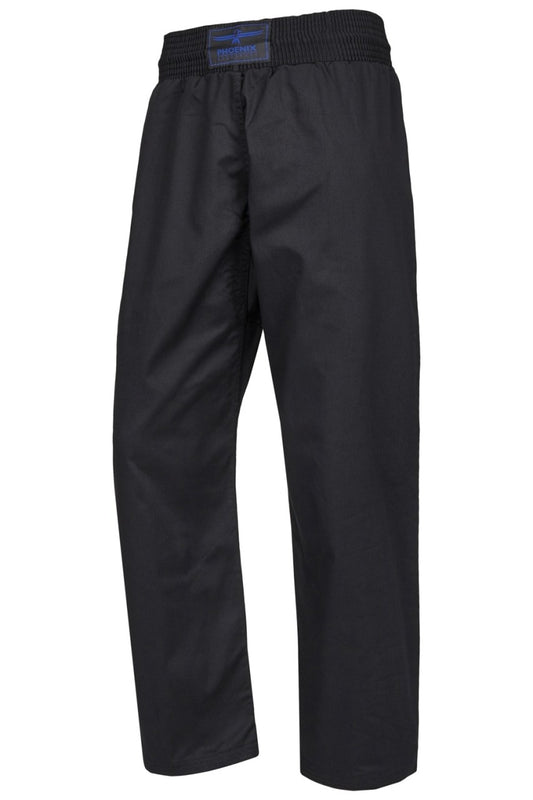 Pantalon PX Allstyle noir – coupe large pour des coups de pied hauts, ceinture élastique avec cordon de serrage