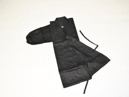 TEKKA BUDO Ninja Suit Black 8 oz - Ensemble 6 pièces : veste, pantalon, masque, capuche, manchettes, ceinture noire - Combinaison Ninjutsu