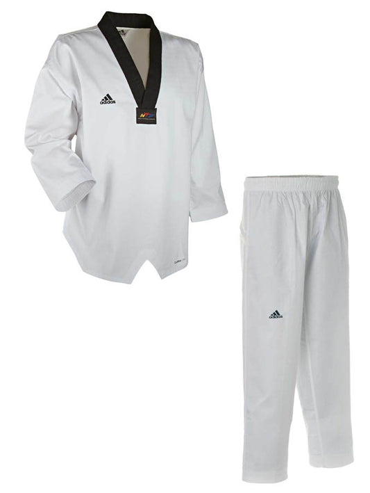 Uniforme de Taekwondo adidas adichamp III, revers noir ADITCH03 Dobok veste à col en V