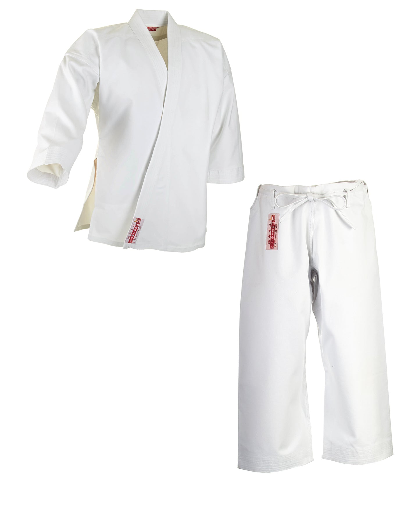 Tenue de karaté Master blanche 12 oz (poids moyen) - Laçage de pantalon traditionnel