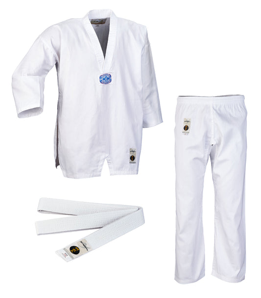 Combinaison de taekwondo blanche pour débutant - combinaison pour débutant avec ceinture blanche