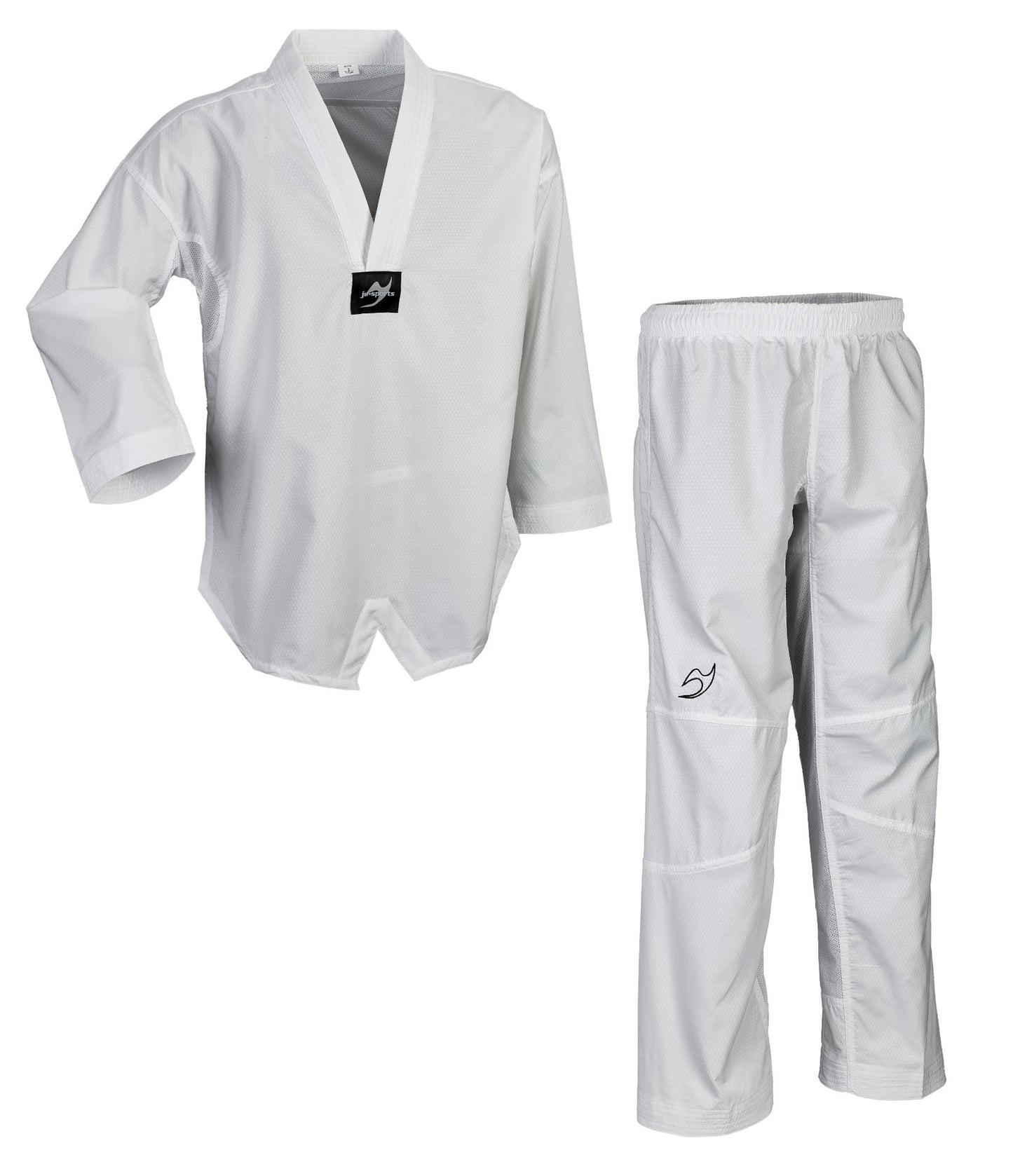 Uniforme de Taekwondo étudiant pro revers blanc avec inserts en maille