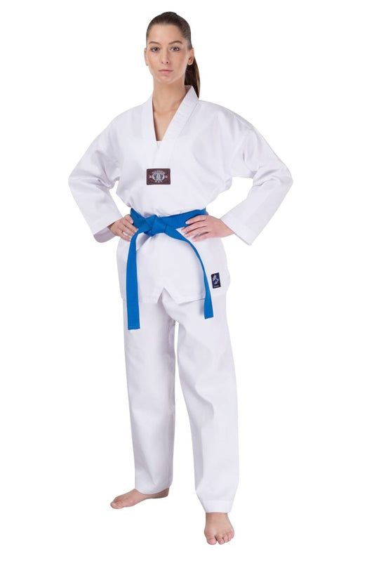 Tenue de Taekwondo PX CHALLENGE blanche avec imprimé au dos