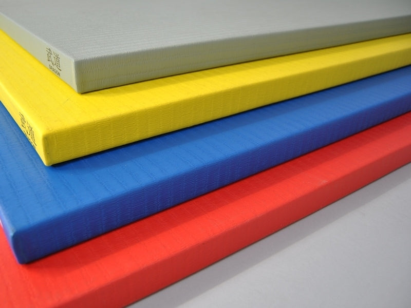 Tapis de judo en vinyle avec gaufrage en paille de riz 100 x 100 x 4 cm, mi-dur, revêtement antidérapant