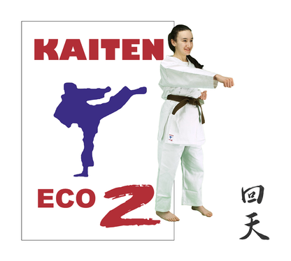 Tenue de karaté KAITEN pour débutant Eco 2 - Karate Gi blanc en coton 7 oz - pantalon avec ceinture élastique