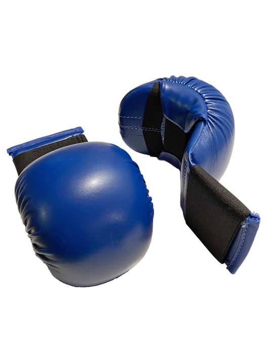 Protège-poings de karaté TEKKA BUDO bleus - Compétition de base - XS à XL - Protège-mains d'entraînement en cuir synthétique