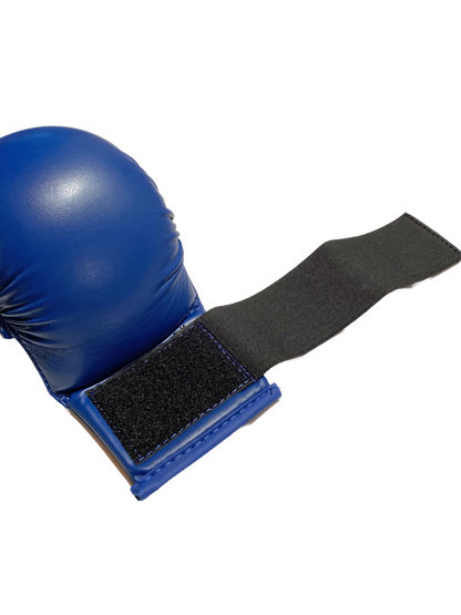 Protège-poings de karaté TEKKA BUDO bleus - Compétition de base - XS à XL - Protège-mains d'entraînement en cuir synthétique