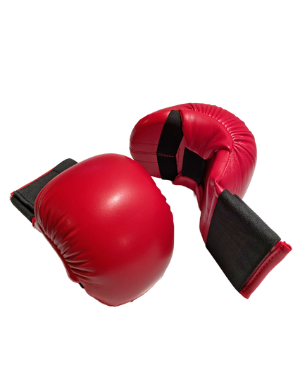 Protège-poings de karaté TEKKA BUDO Rouge - Compétition de base - XS à XL - Protège-mains d'entraînement en cuir synthétique