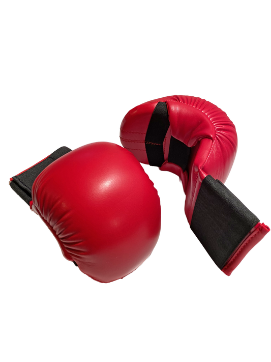 Protège-poings de karaté TEKKA BUDO Rouge - Compétition de base - XS à XL - Protège-mains d'entraînement en cuir synthétique